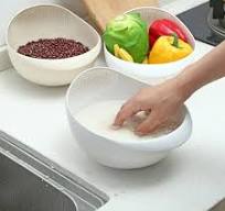 Food Grade Plastic Rice Beans Peas Washing Filter Strainer Basket, Drainer  Cleaning Gadget Silicone Colander Rice Bowl Drain Basket