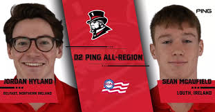 Hyland and McAufield Named D2 Ping All-Region