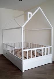 Little Village House Bed With 4 Removable Railings And Storage Etsy House Beds For Kids House Beds House Frame Bed