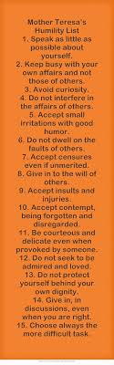 Mother Teresa S Humility List 1 Speak As Little As Possible Mother Teresa Mother Teresa Humility Inspirational Words