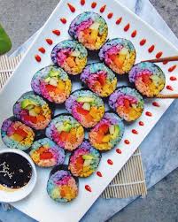 Rainbow Unicorn Sushi The Indigo Kitchen Recipe Rainbow Food Savoury Food Sushi