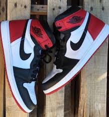 Used Nike Air Jordan 1 Black Toe Retro 2016 High Og Black Red Size 14 Authentic Black Toe Jordan 1 Black Nike Shoes Women