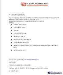 Jul 19, 2019 · loker cpns, loker bumn, info cpns, lowongan cpns, rekrutmen cpns, pengumuman cpns, lowongan bumn, info casn, lowongan casn, seleksi cpns, cpns daerah, cpns kementerian Lowongan Kerja Pt Karya Anugerah Jaya Purwokerto Pewarna Makanan Makanan Kerja Keras