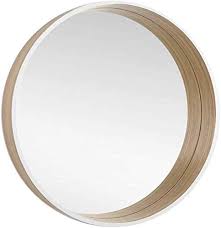 Bd Art Rund Spiegel Wanddekorativer Spiegel Skandinavisches Design Wandspiegel Design Tief 50cm Durchmesser Holz Ei Spiegelglas Wandspiegel Runde Spiegel