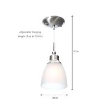 Hampton Bay 1 Light Brushed Nickel Mini Pendant With Frosted White Glass Shade 3 Pack Hbv8991 Bn The Home Depot