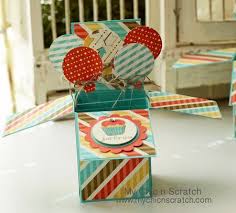 Adding patterned paper to the top of the box card Card In A Box Exploding Box Card Cards Handmade Pop Up Box Cards