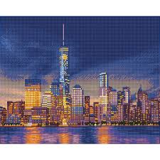 New york city skyline nyc empire state chrystler building ink line art duopress doodle new york new york drawing line art drawings line art design. Diamond Dotz Facet Art Kit Nyc Night Skyline Michaels
