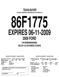Only rear plates have been required since 1989. Printable Temporary License Plate Fill Out And Sign Printable Pdf Template Signnow