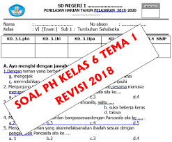 Download bank soal sd kelas 123456 kurikulum 2013 revisi 2018. Soal Ph Kelas 6 Tema 1 K 13 Revisi 2018 Portal Edukasi Dikdas