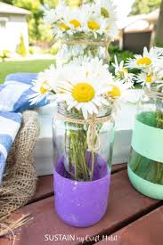 Well, all you need for this summer table decor is some mason jars, squares of burlap material and some sort of checkered material! Budget Friendly Summer Table Decorations Sustain My Craft Habit