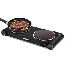 Amazon Com Cusimax Portable Electric Stove 1800w Infrared Double Burner Heat Up In Seconds 7 Inch Ceramic G Portable Stove Top Portable Stove Electric Stove