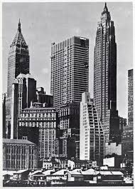 Lower Manhattan Old A New Skyscrapers The New Chase Manhattan Bank Near Completion Between 40 Wall Street Towe New York Architecture New York New York Skyline