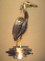 Double heron wall hanging decor coastal nautical metal art. 35 Coastal Metal Art Decor Ideas Metal Art Decor Metal Art Metal Wall Art