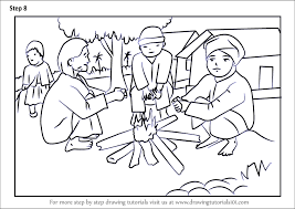 #winterseasondrawing winter season drawing easy/how to draw winter season/winter season special. Learn How To Draw Winter Bonfire Scene Winter Season Step By Step Drawing Tutorials