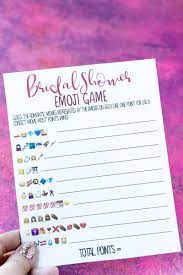 Free Printable Bridal Shower Emoji Game Emoji Games Funny Bridal Shower Bridal Shower