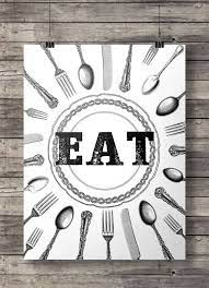 Black And White Kitchen Wall Art Awesome Printable Art Kitchen Decor Print Eat Gambar Hiasan Dinding Hiasan