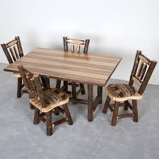 Got a formal dining room? Caldwell Brook Hickory Dining Table Upholstered Chairs