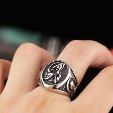 Sons Of Anarchy With Side Skulls Man Ring Rings For Men Skull Wedding Ring Skull Engagement Ring