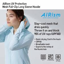 Today's top uniqlo promo code: Uniqlo Women Airism Uv Protection Mesh Long Sleeve Full Zip Hoodie