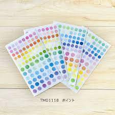本日は9月新商品紹介 第2段 マスキングシール カラーパレット のご案内をさせていただきます 水彩タッチの淡い色合いがキレイなマスキングシールです 柄は丸 四角 ポイントと3種類あります 手帳 アルバム 小物のデコレーションにと使い方