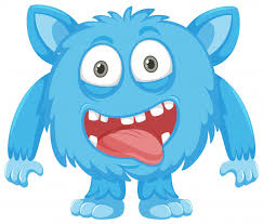 Un monstruo azul sobre fondo blanco | Vector Premium