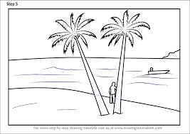 Simple smiling sun drawing in sand on beach at sunset. Learn How To Draw Sunset On Beach Sunsets Step By Step Drawing Tutorials