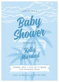 Aloha Baby Shower Invitations Match Your Color Style Free