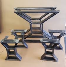 Heavy Duty Steel Tubing Legs This Listing Is For Set Of 2 Steel Tubing X Table Legs And 4 Bench Legs 28 H X 3 Metal Dining Table Iron Table Legs Dining Table