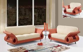 Check spelling or type a new query. U559 Living Room Sofa Set In Beige Orange Leather By Global