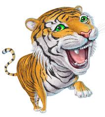 Funny Tiger Caricature Animal Clipart Cartoon Tiger Animal Art