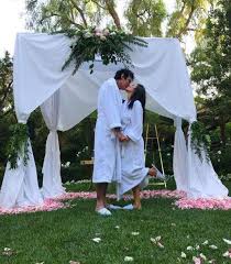 Lily james and sebastian stan channel pamela anderson and tommy lee for pam and tommy. Pamela Anderson S Ex Tommy Lee 55 Marries Girlfriend Brittany Furlan 31 In Matching Dressing Gowns And Slippers