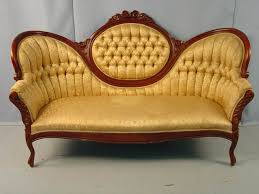 1519 Victorian Mahogany Rose Carved Medallion Back Sofa Victorian Sofa Victorian Couch Victorian Furniture
