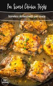 Pan Seared Chicken Thighs With Pan Sauce Cast Iron Chicken Recipes Cast Iron Skillet Recipes Chicken Pan Seared Chicken Thighs