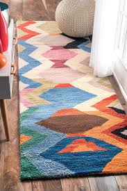 Colorful And Contemporary Hand Tufted Wool Runner Now Through January 31st Get 10 Off This Unique Geometric Runner With Free Sh Area Rugs Chevron Rugs Rugs