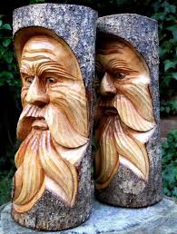 Carved Wooden Green Man Full Tree Trunk Stump Log Statue 30 Cm Indoor Outdoor Wood Carving Designs Wood Carving Faces Dremel Wood Carving