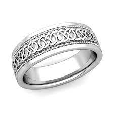 Mens Celtic Knot Wedding Band In 14k Gold Milgrain Comfort Fit Ring Mens Wedding Rings Platinum Wedding Ring Bands Gents Wedding Rings