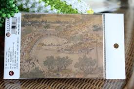现货台湾代购正品台北故宫礼品清明上河图2d明信片纪念品 淘宝网 vintage world maps postcard book cover