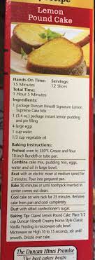 Combine cake mix, pudding mix, eggs, water, and oil in a large bowl. Duncan Hines Lemon Supreme Cake Add On Lemon Pound Cake Recipe Lemon Cake Mix Recipe Lemon Bundt Cake Recipe