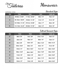 Sizing Chart The Tailoress