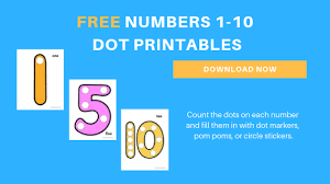 Kids love using dot a dot markers! Free Dot Numbers 1 10 Printables