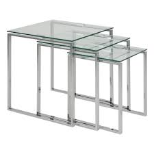 These glass nest of tables are offered in various shapes and sizes ranging from trendy to classic ones. Maddison Lane 3 Piece Manhattan Glass Nesting Side Table Set Reviews Temple Webster
