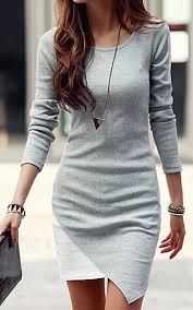 Irregular Stitching Long Sleeved Settlement Dress Ropa Moda Moda Estilo