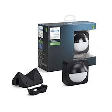 As it is waterproof, it can be positioned outdoors, although it must be within the 15m range of the lightwaverf devices intended to. Philips Hue 541730 Outdoor Motion Sensor Black White P Hue Philips Smart Lights Motion Sensor