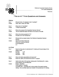 Florida maine shares a border only with new hamp. 4 H Trivia Questions And Answers Fill Online Printable Fillable Blank Pdffiller