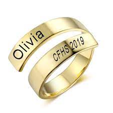 College Class Rings Gold Color Adjustable Ring Mcs102973 Class Rings College College Rings Class Ring