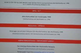 Akta komunikasi dan multimedia 1998. Sugarbook Blocked In Malaysia The Star