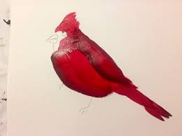 Beneath the head, draw an oval, tilted to the side. Paint A Cardinal In Acrylics Pamela Groppe Art