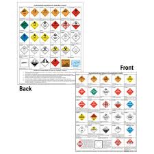 combined hazardous materials warning label placard chart laminated 8 1 2