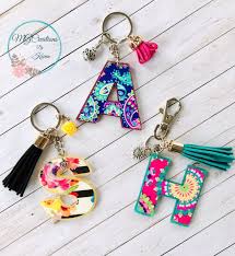 Letter Keychain Initial Keychain Name Key Ring Letter Etsy Diy Keychain Custom Keychain Keychain