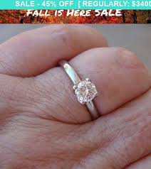 1 2 Karaat Diamant Ring Gia 14k Wit Geel Of Rose Goud 4 Prong Etsy